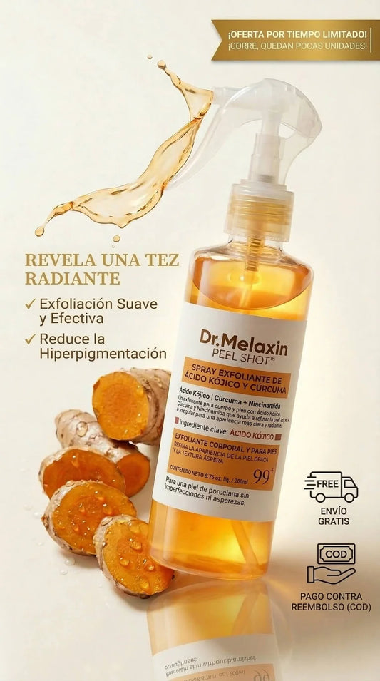 DermaLuz™ - Spray Exfoliante de Cúrcuma para Piel Suave y Radiante